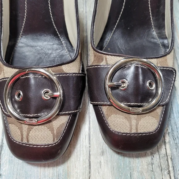 Coach Brown and Tan Women's Heels - Picture 4 of 11